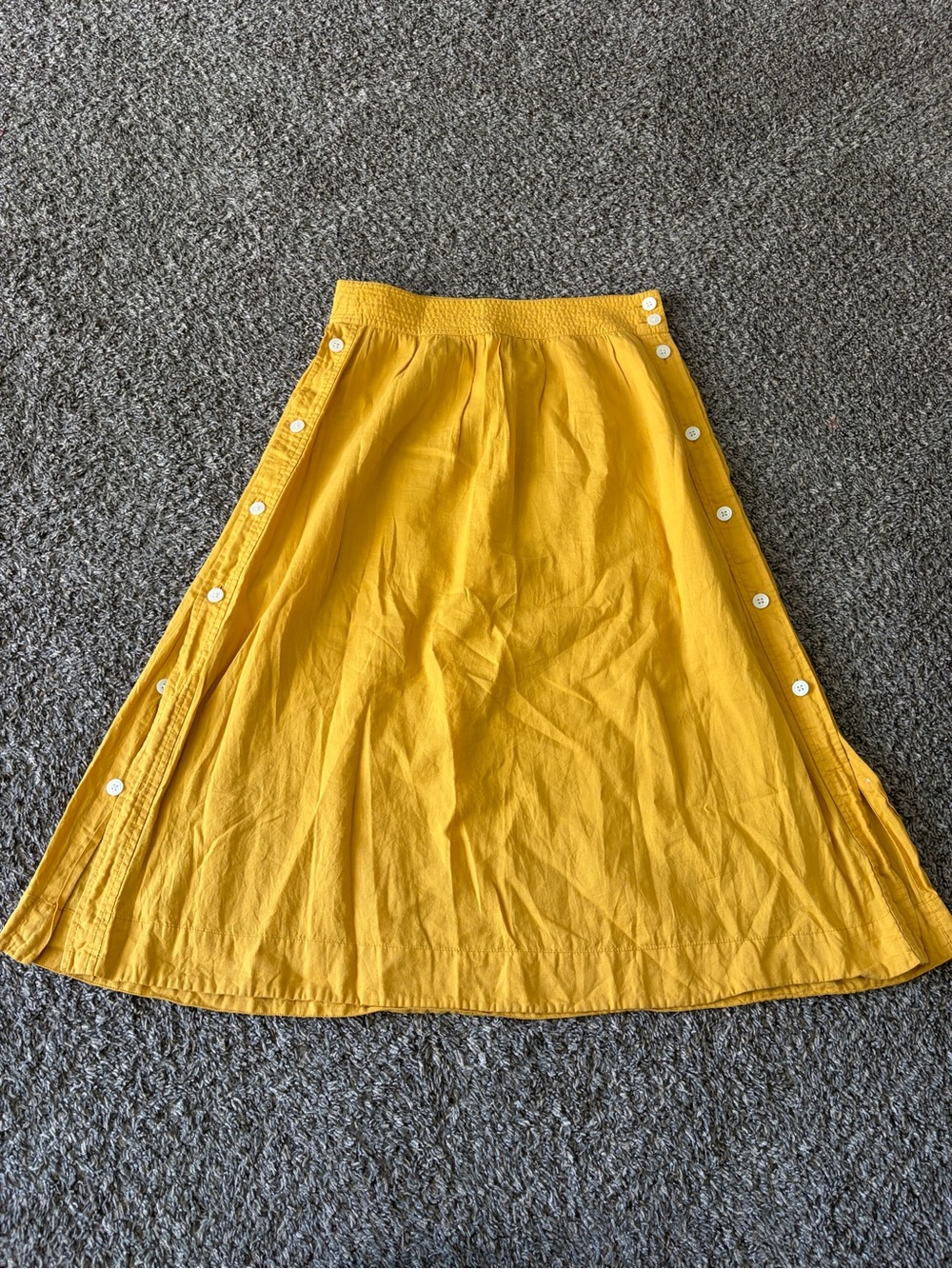 Madewell Mustard Yellow A-Line Skirt with Side Buttons